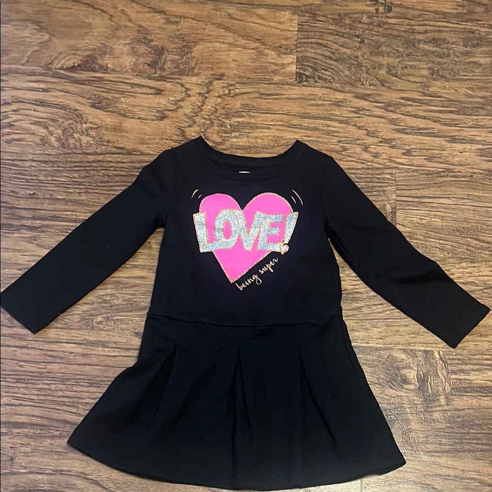 Epic Threads Black Dress with Pink Heart